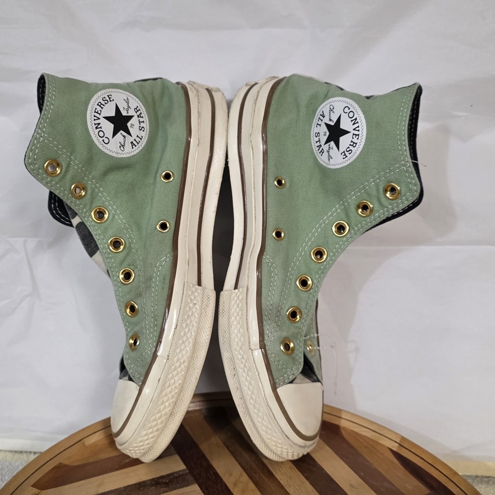 Converse Chuck Taylor All Star High Custom Green Cow 6 Mens Women's 8 No Laces - Picture 13 of 16